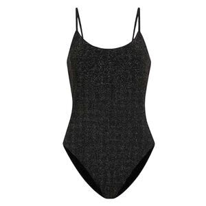 Andie The Liku One Piece Swimsuit Metallic Sparkle Black Medium